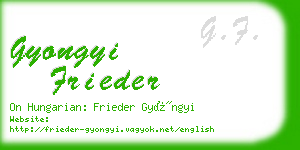 gyongyi frieder business card